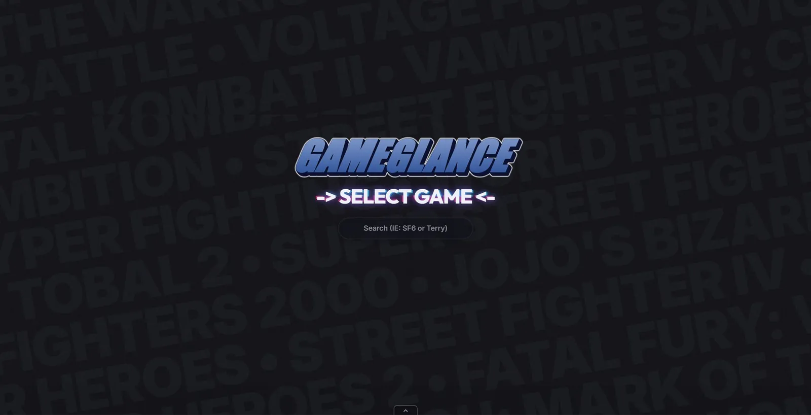 GameGlance: Homepage