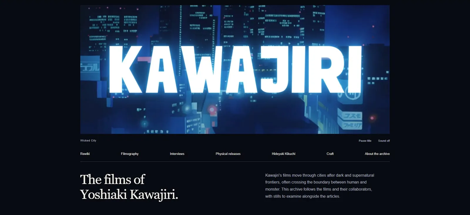 Kawajiri Wiki: Home: Wicked City title animation
