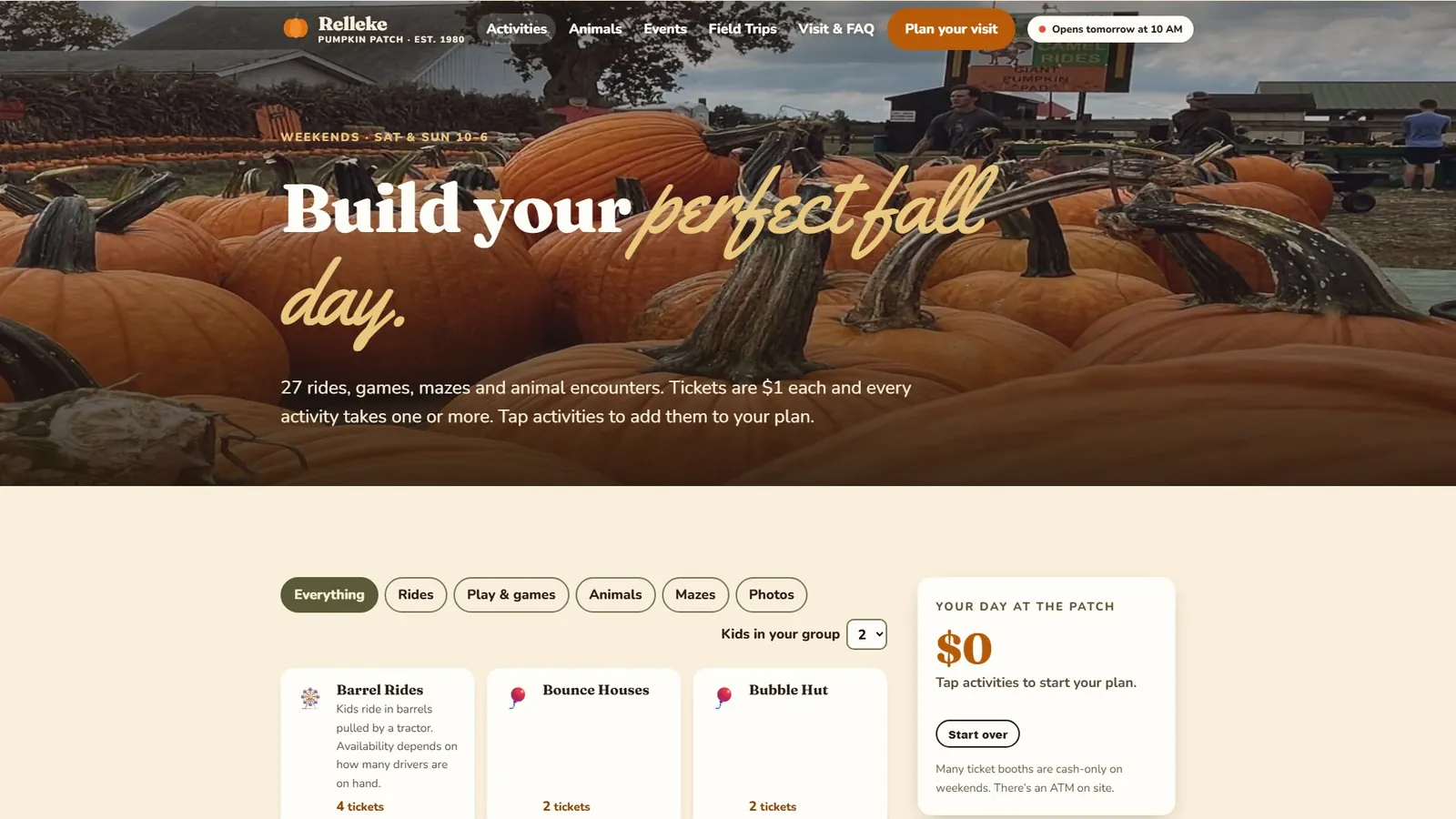 Relleke Pumpkin Patch: Activities and ticket planner