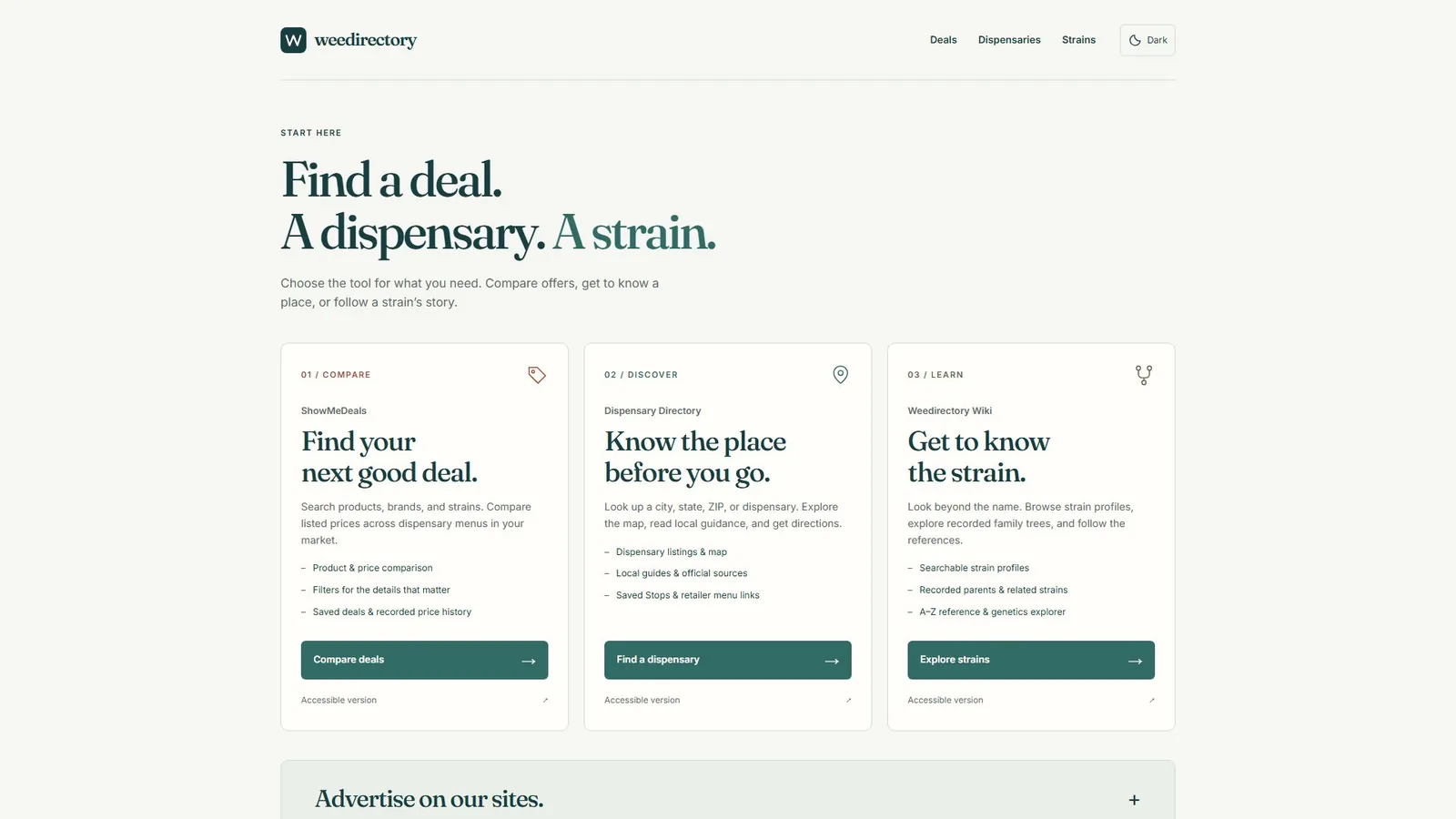 Start at weedirectory.app: Weedirectory hub